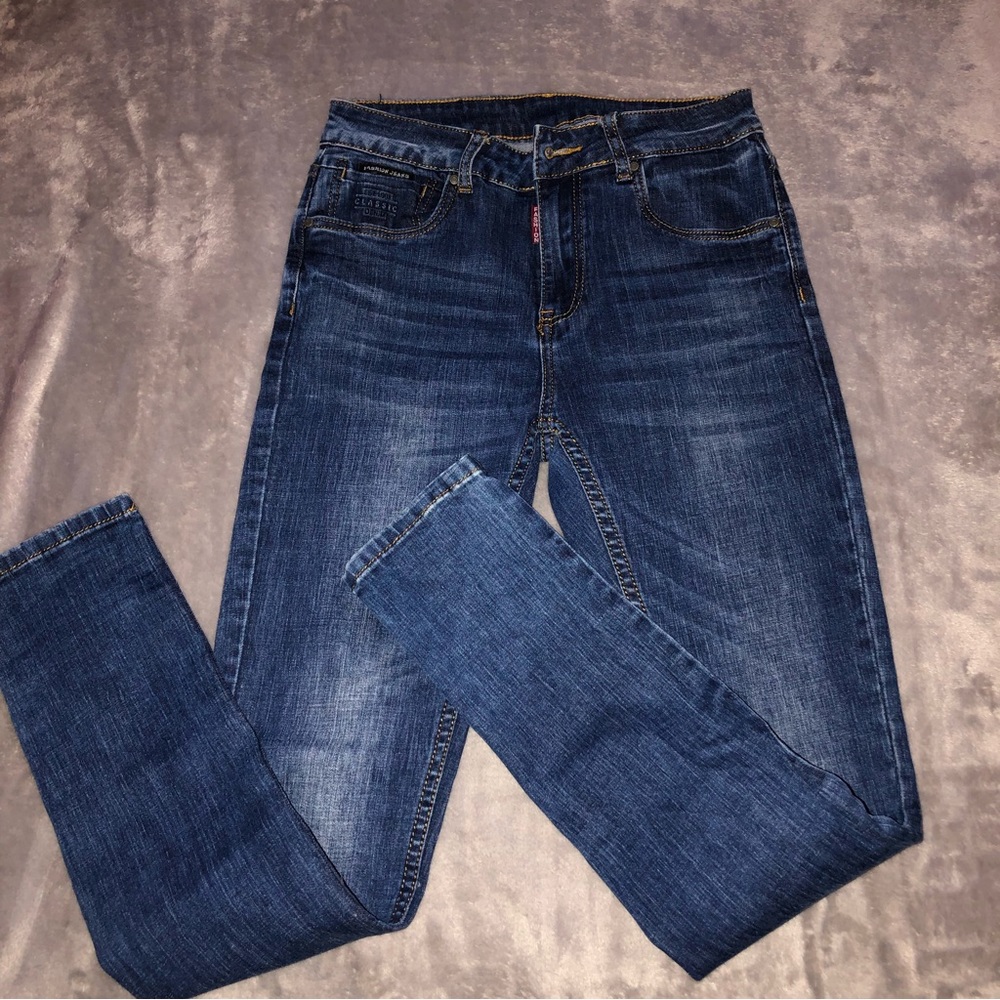 Denim blue Fashion skinny, high waisted jeans